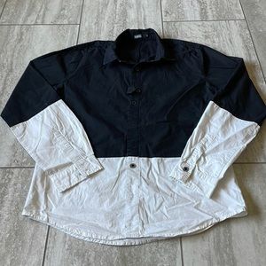 Preloved Markus Large,black &white long sleeves button down shirt for men